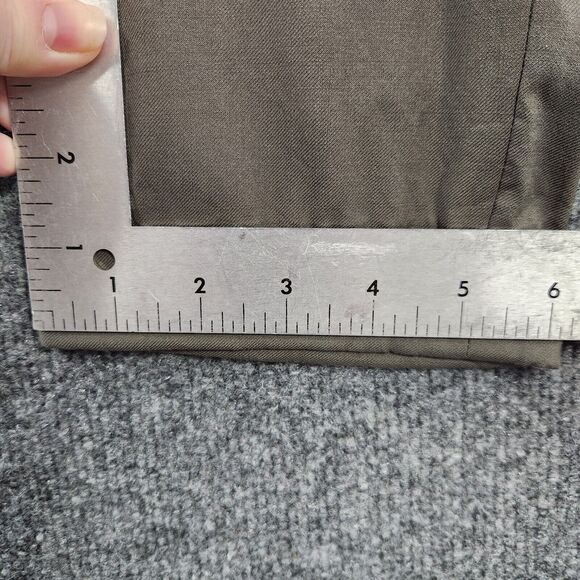 THEORY Gray Cuffed Hem Mid Rise Wool Cropped Career Slacks Dress Pants SIZE 0 - Picture 11 of 16
